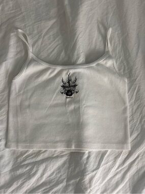 White Brandy Melville Graphic Tank Top